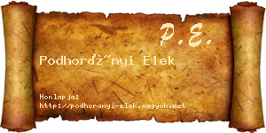 Podhorányi Elek névjegykártya